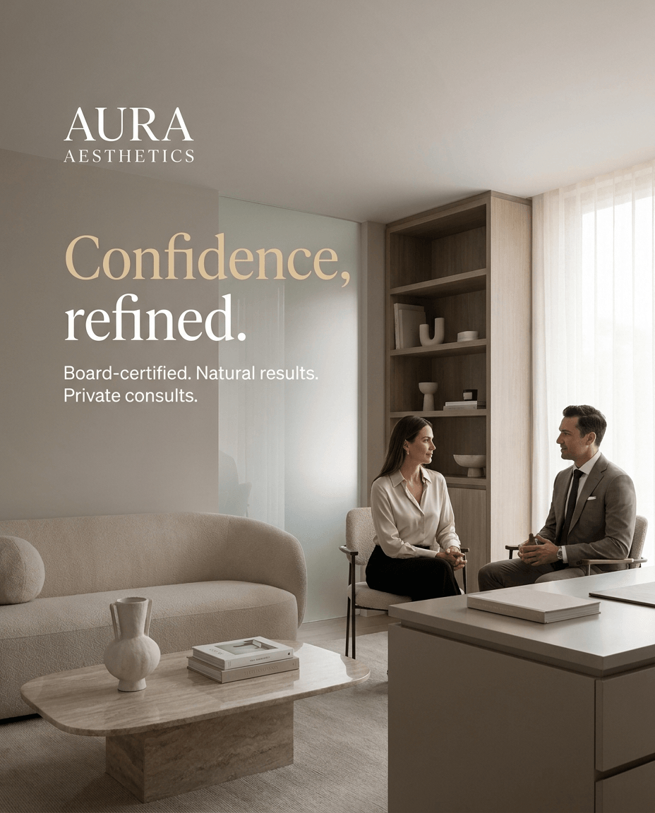 Aura Aesthetics ad — Confidence, refined.